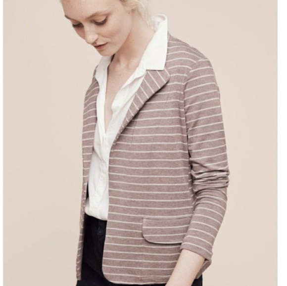 Anthropologie Sweaters - Anthropologie Dolan striped tan blazer cardigan